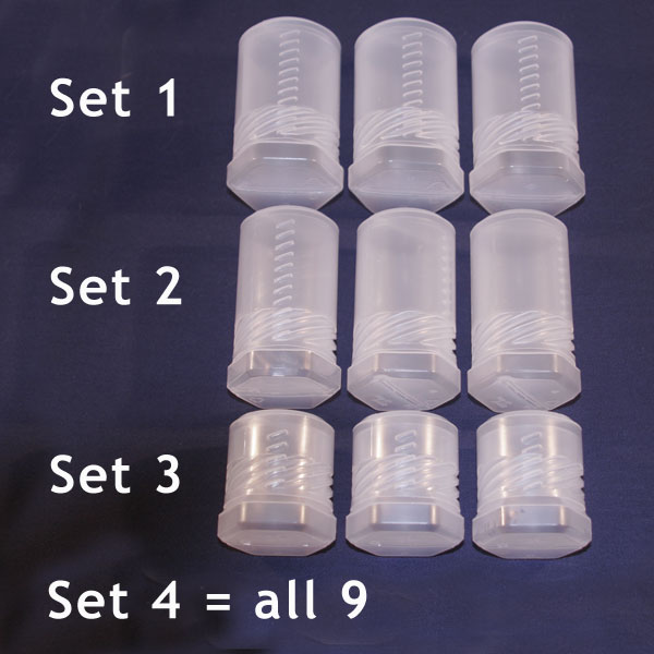 Bolt bottles for safe eyepiece storage (3 piece set)